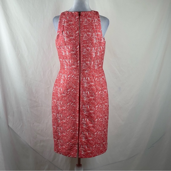 Ann Taylor Orange White Raised Floral Dress Size 6 - Picture 5 of 14